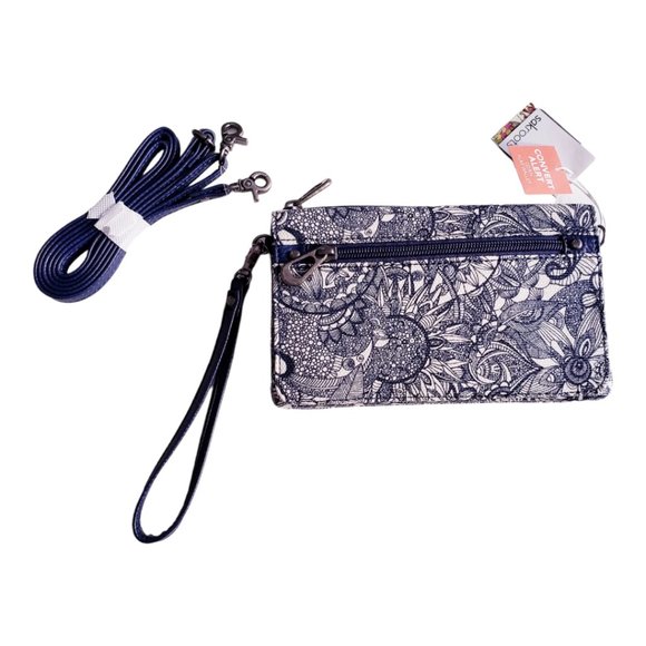 NWT Sakroots Corin Flap Wallet - Navy Blue and White - Picture 3 of 11